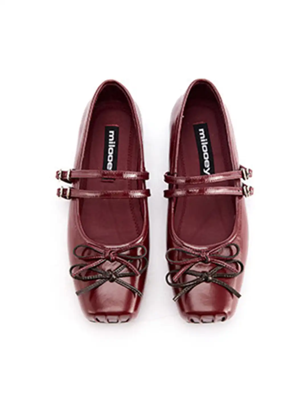 MILU | Square-Toe Ballet Flats with Adjustable Straps