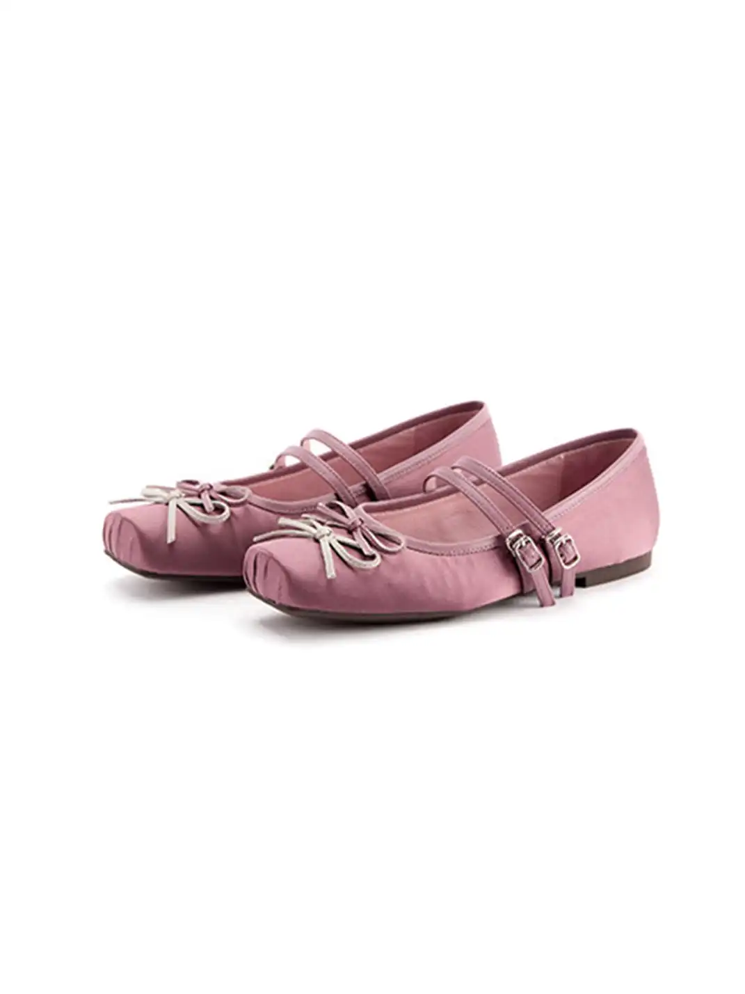 MILU | Square-Toe Ballet Flats with Adjustable Straps