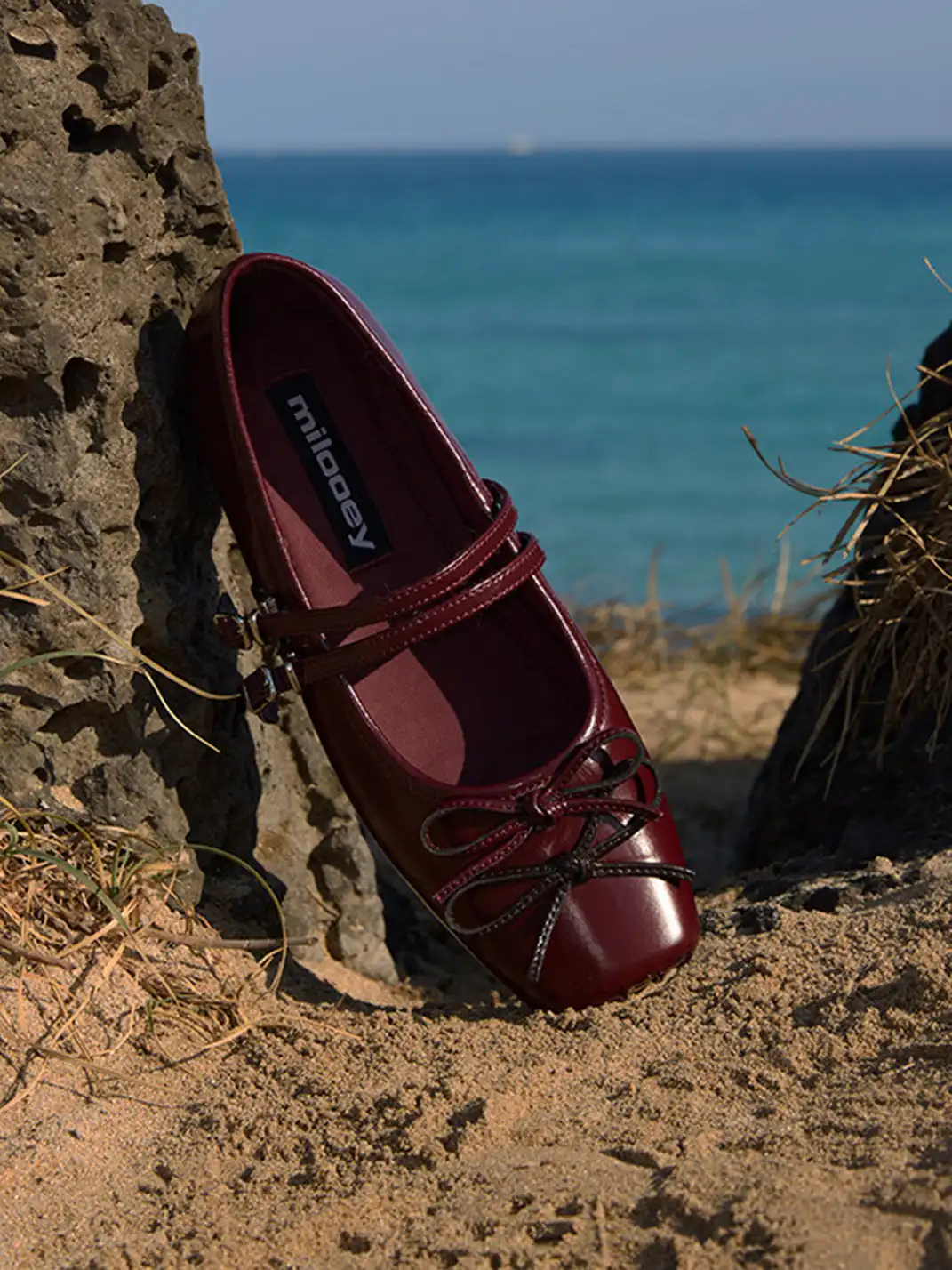 MILU | Square-Toe Ballet Flats with Adjustable Straps