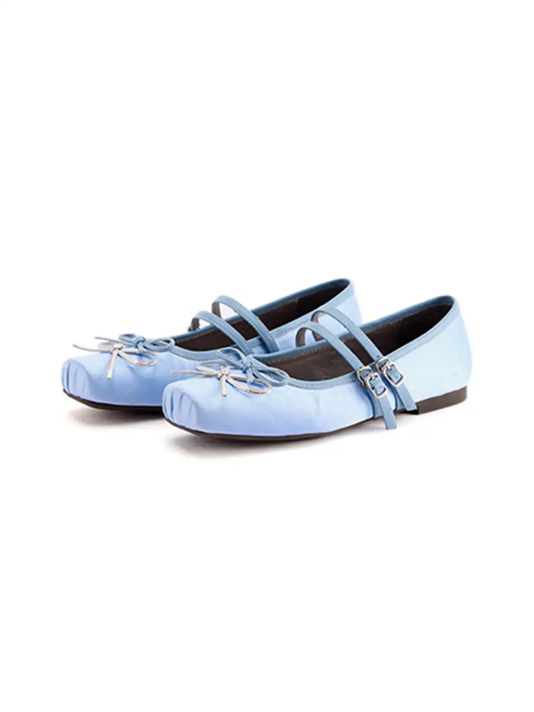 MILU | Square-Toe Ballet Flats with Adjustable Straps