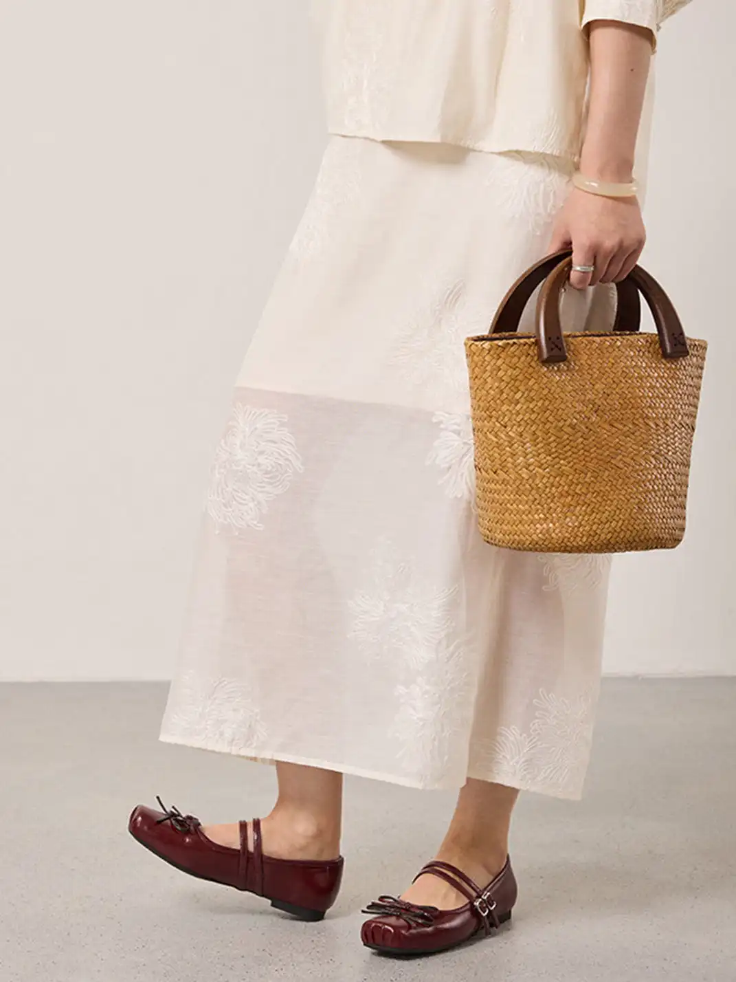 MILU | Square-Toe Ballet Flats with Adjustable Straps