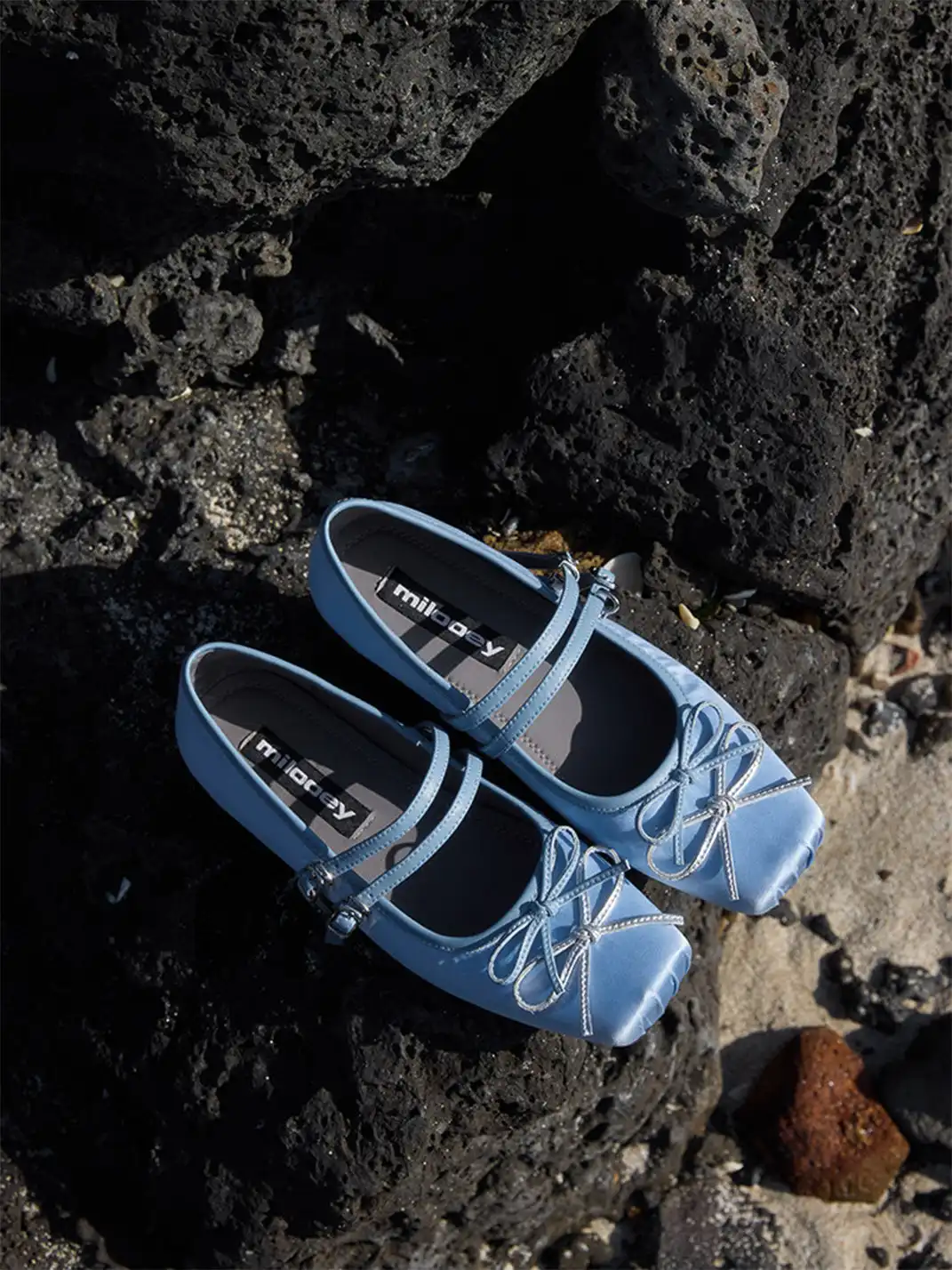 MILU | Square-Toe Ballet Flats with Adjustable Straps