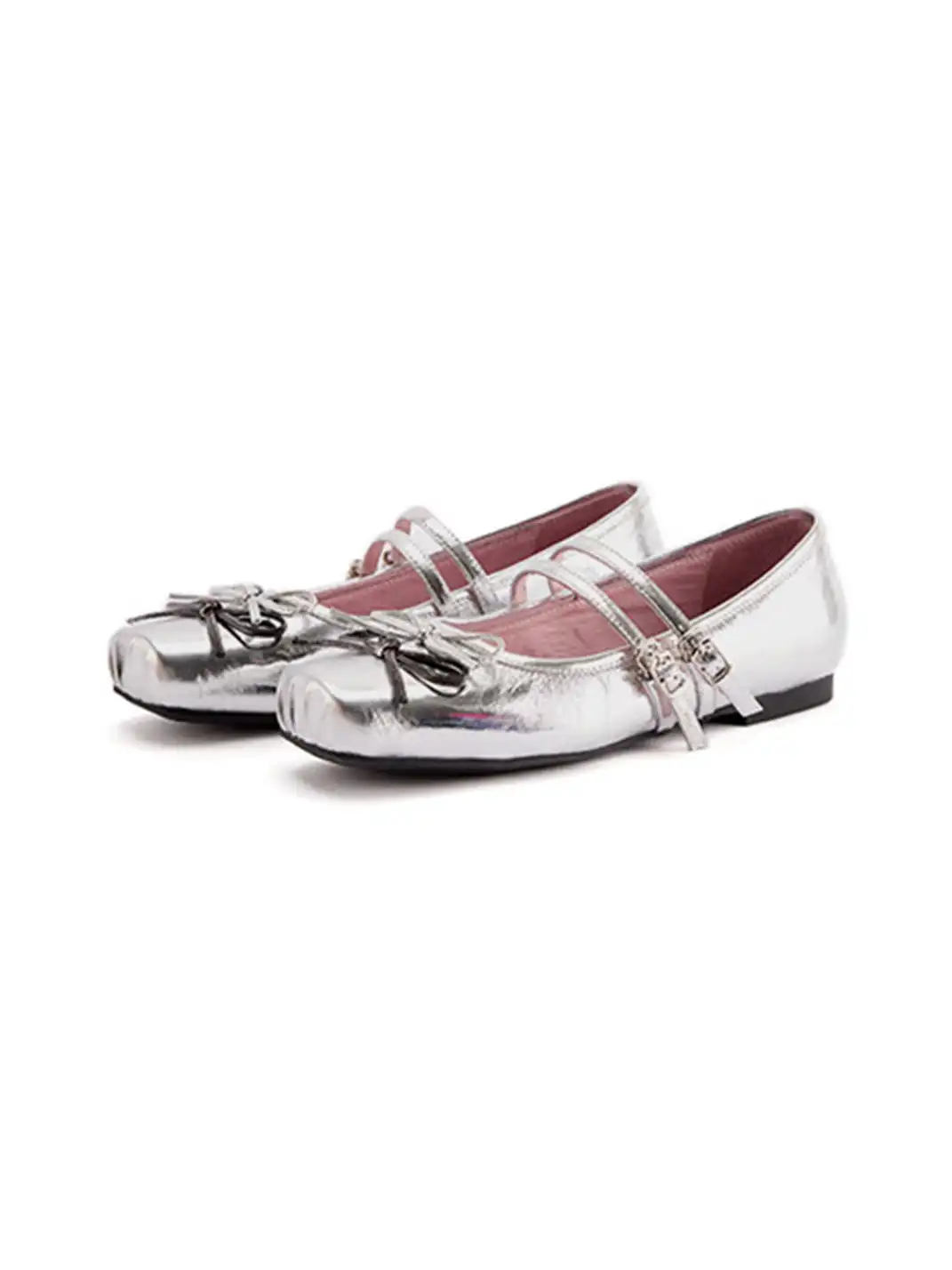 MILU | Square-Toe Ballet Flats with Adjustable Straps