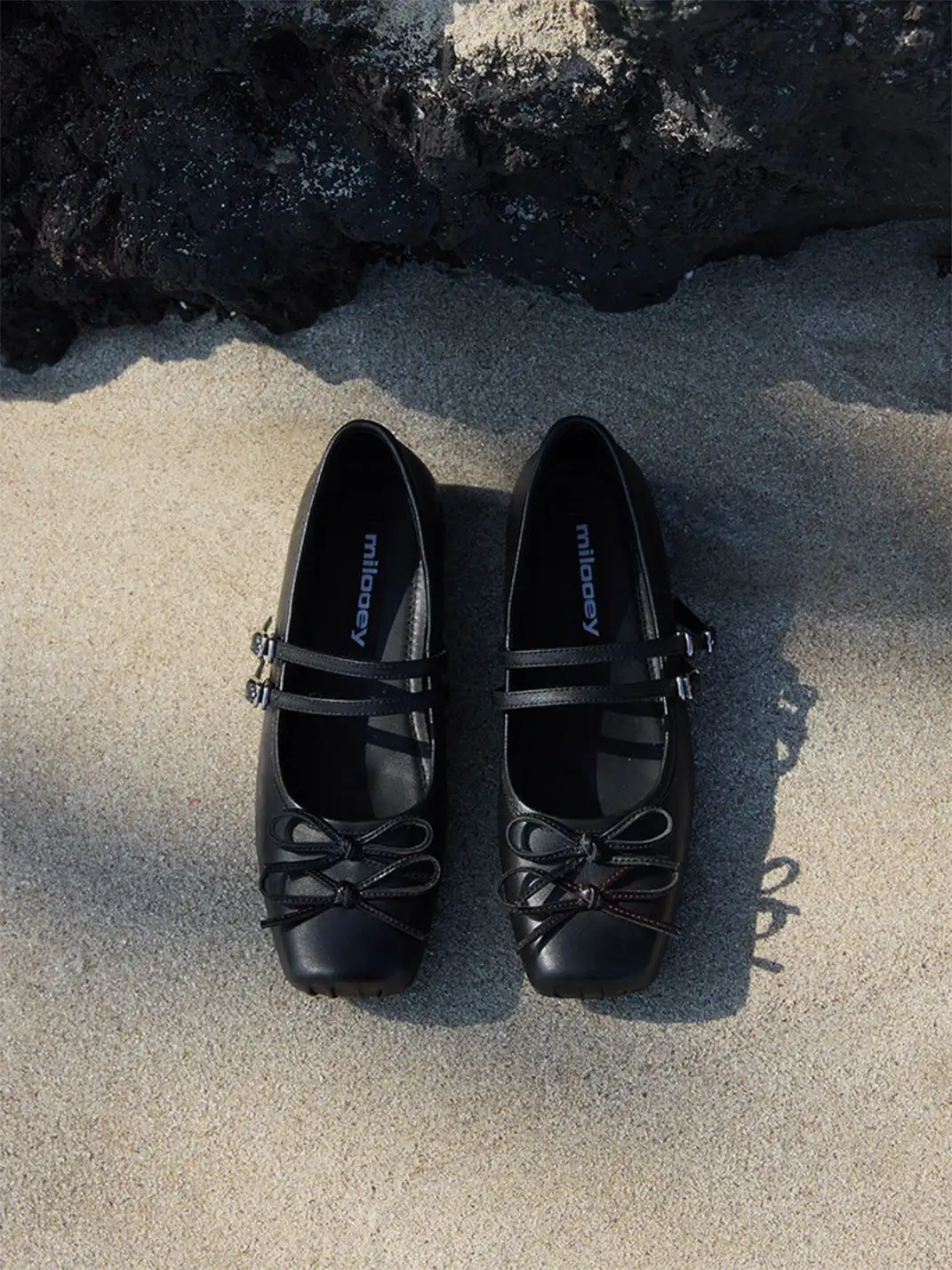 MILU | Square-Toe Ballet Flats with Adjustable Straps