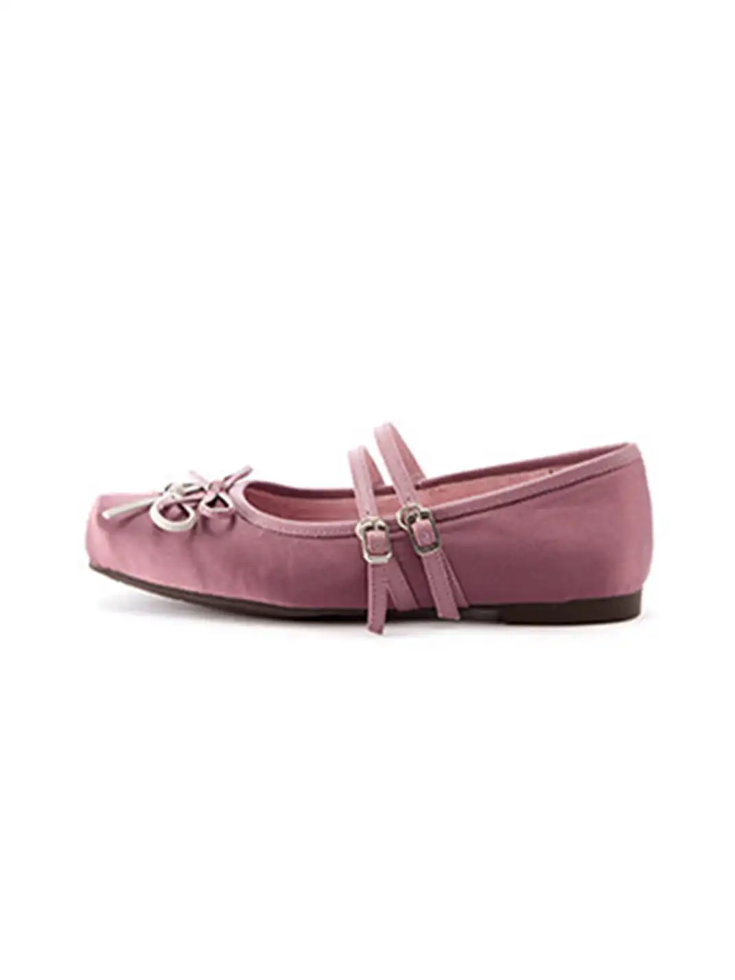 MILU | Square-Toe Ballet Flats with Adjustable Straps