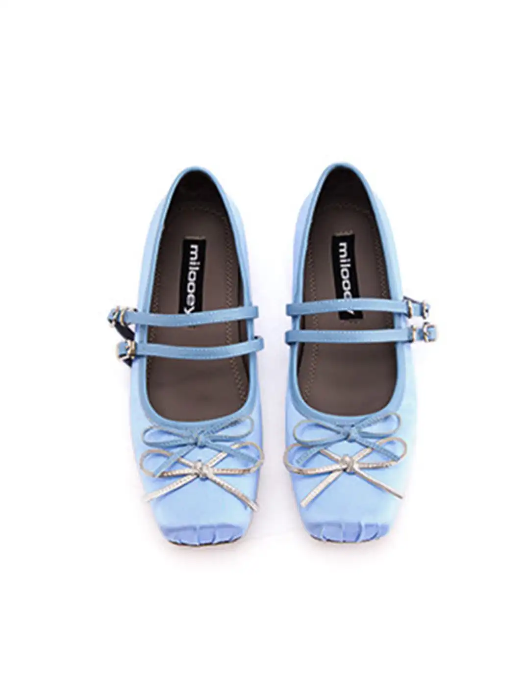 MILU | Square-Toe Ballet Flats with Adjustable Straps