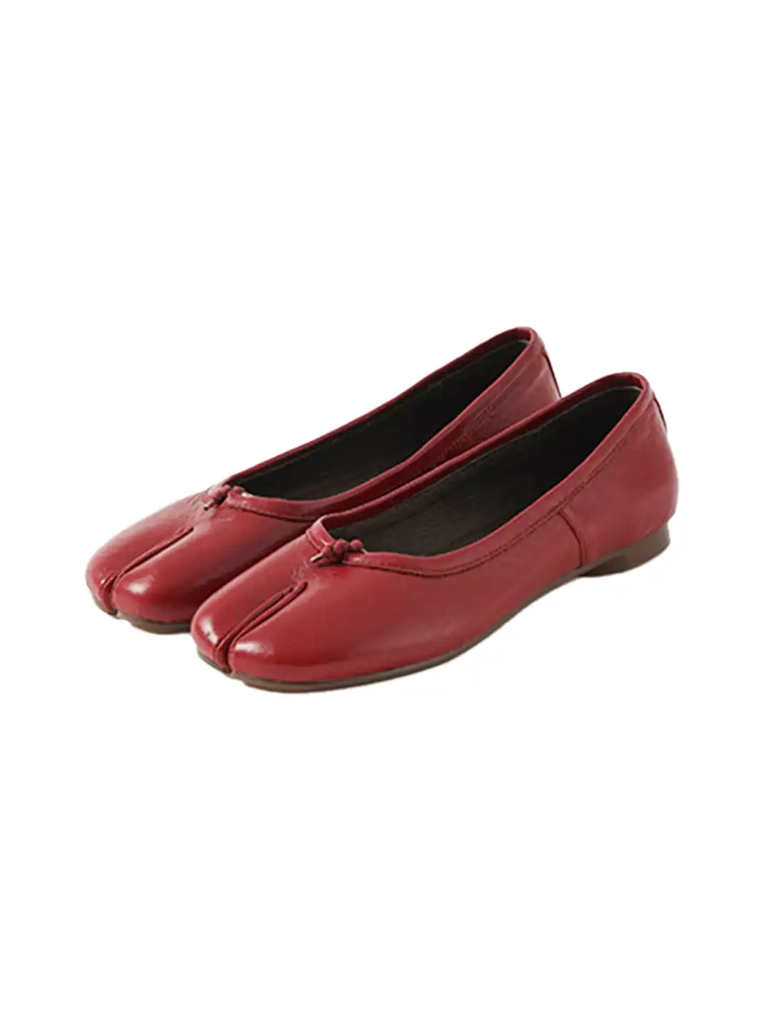 MILU | Genuine Leather Soft-Soled Split-Toe Flats