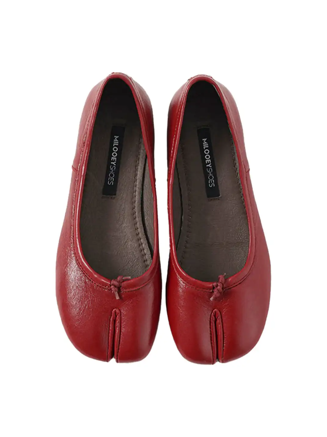 MILU | Genuine Leather Soft-Soled Split-Toe Flats