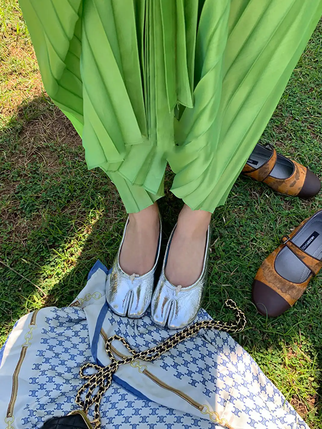 MILU | Genuine Leather Soft-Soled Split-Toe Flats