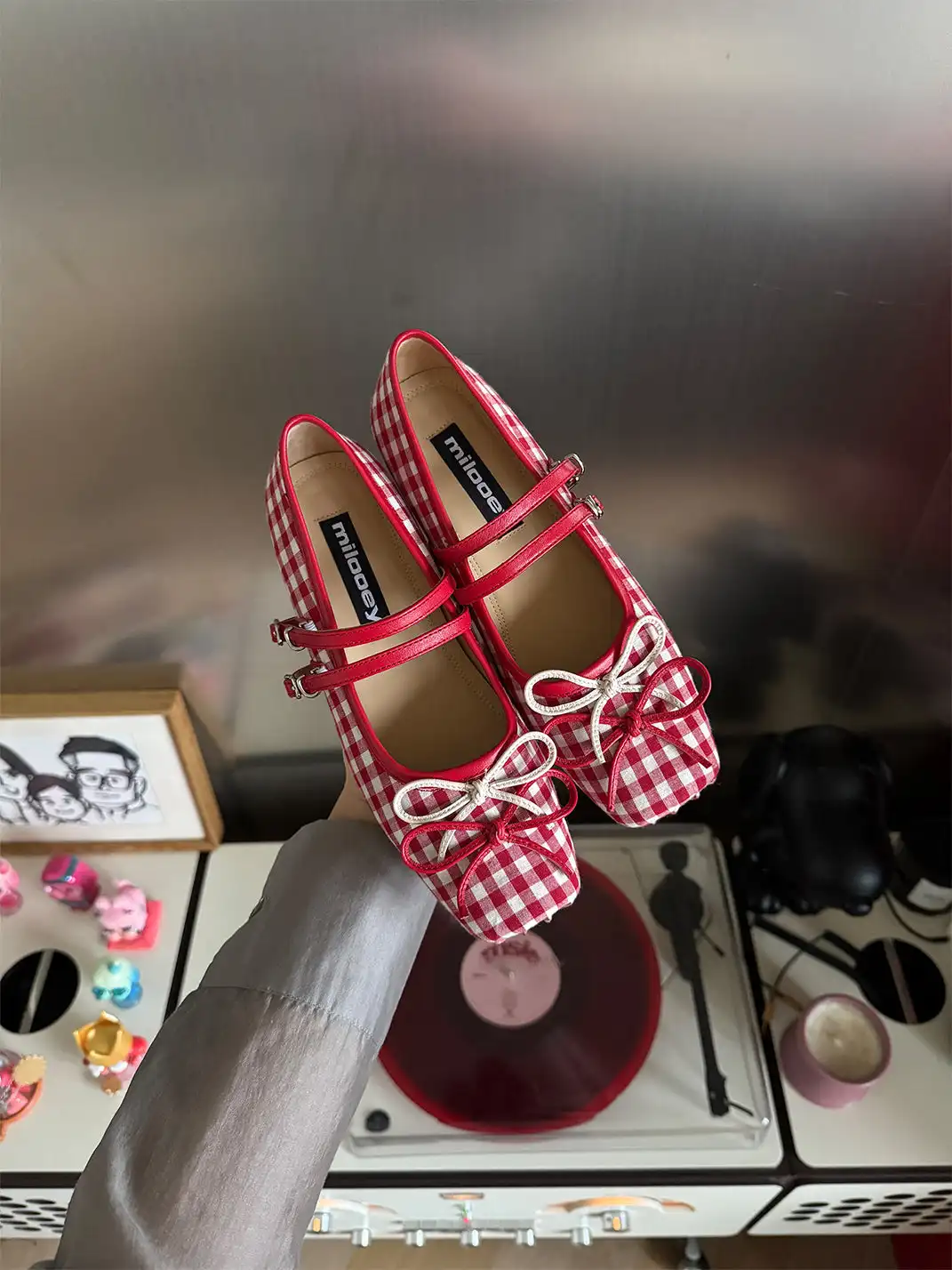 MILU | Square-toe Mary Jane Shoes with Bow