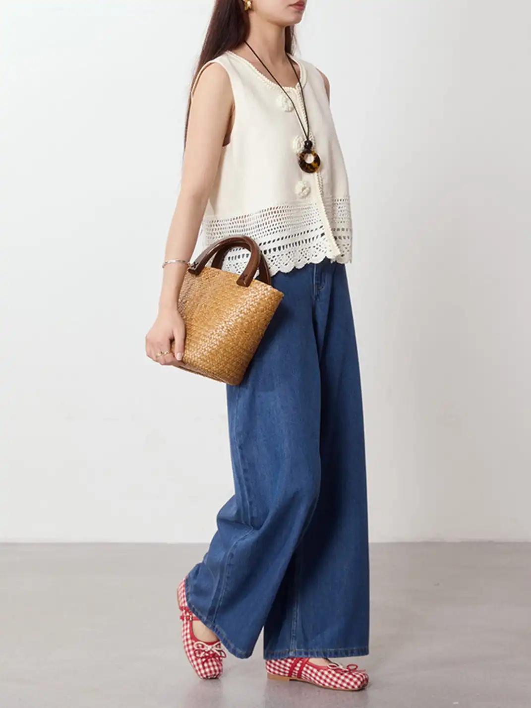 MILU | Square-toe Mary Jane Shoes with Bow