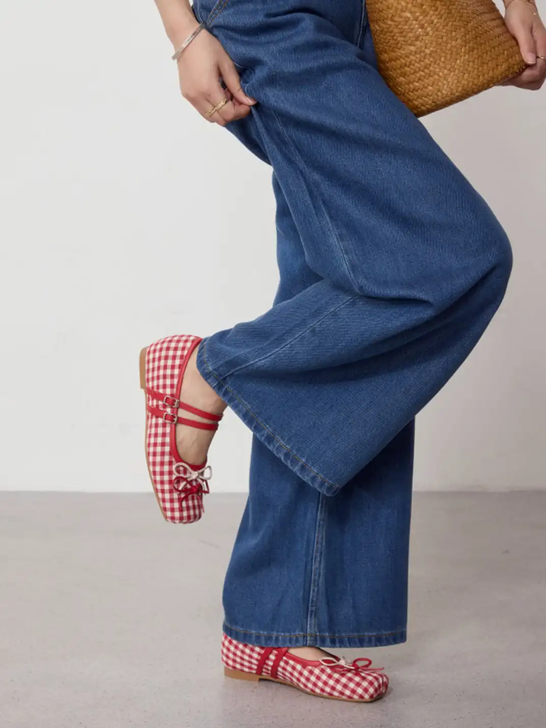 MILU | Square-toe Mary Jane Shoes with Bow