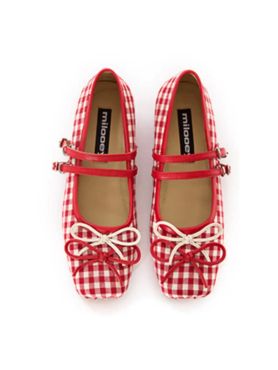 MILU | Square-toe Mary Jane Shoes with Bow