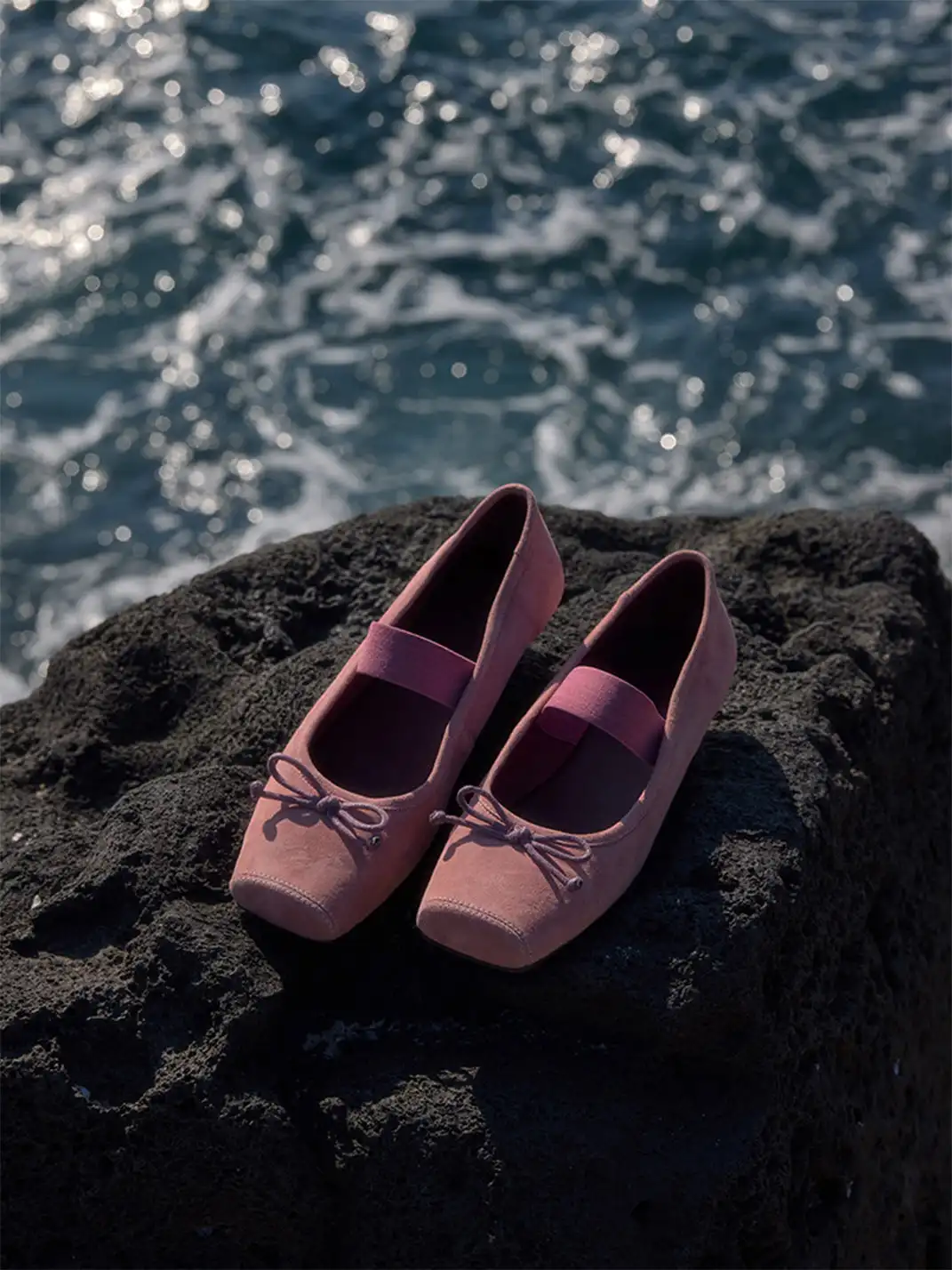 MILU | Bow-Tie Square-Toe Low-Cut Flat Shoes
