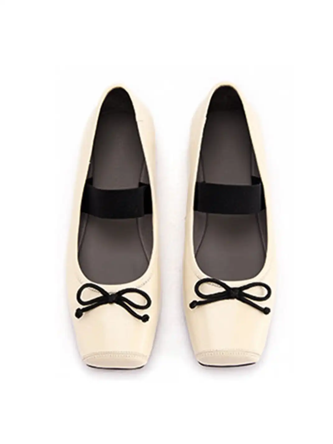 MILU | Bow-Tie Square-Toe Low-Cut Flat Shoes