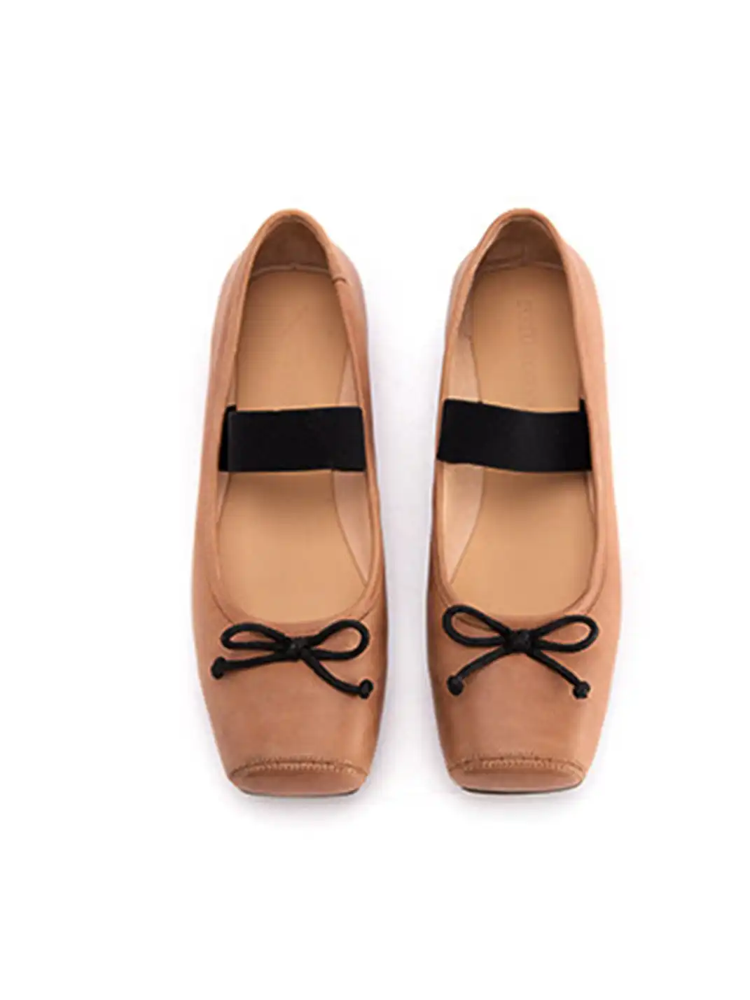 MILU | Bow-Tie Square-Toe Low-Cut Flat Shoes