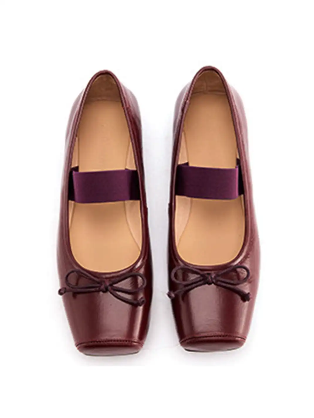 MILU | Bow-Tie Square-Toe Low-Cut Flat Shoes