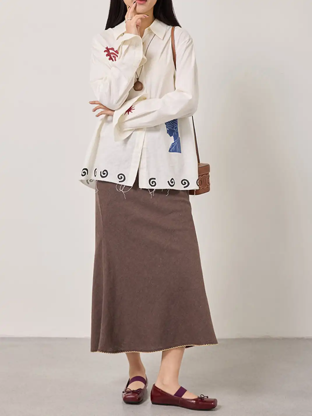 MILU | Bow-Tie Square-Toe Low-Cut Flat Shoes