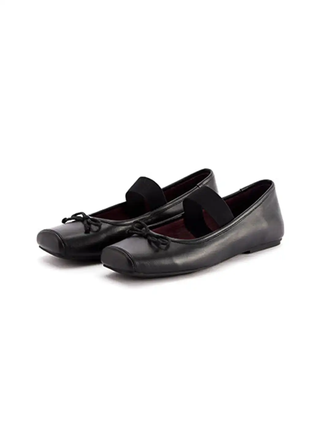 MILU | Bow-Tie Square-Toe Low-Cut Flat Shoes