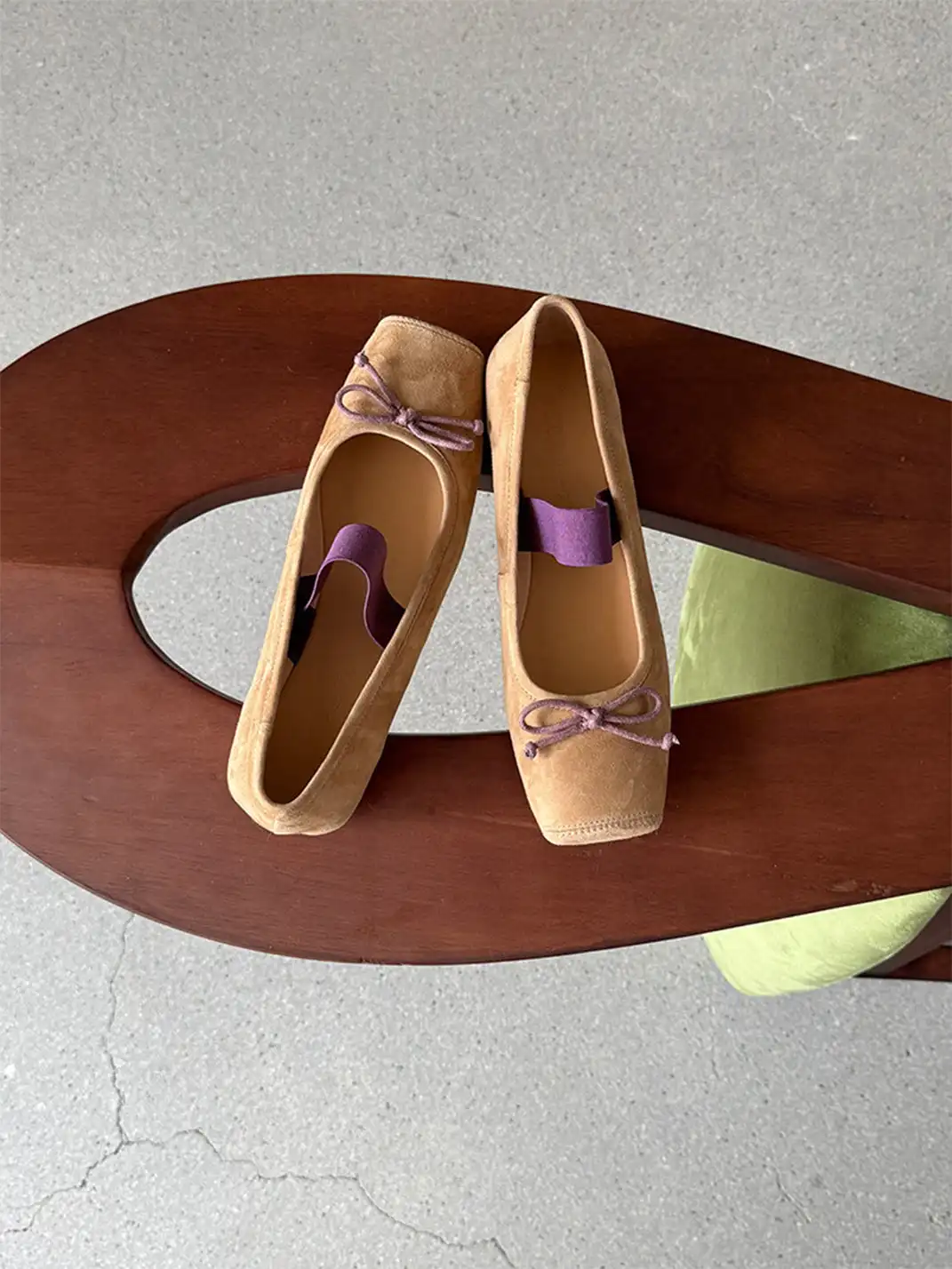 MILU | Bow-Tie Square-Toe Low-Cut Flat Shoes