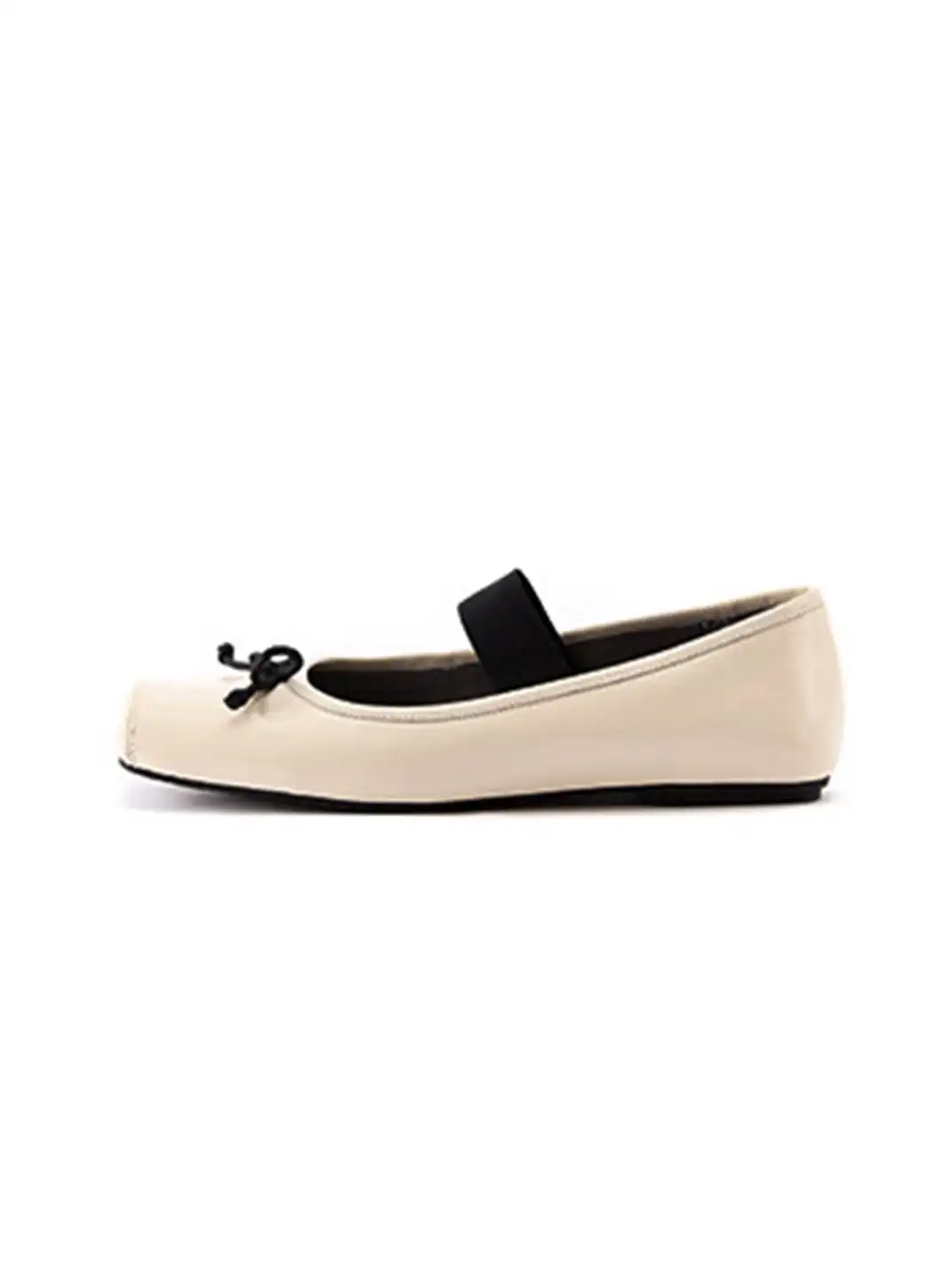MILU | Bow-Tie Square-Toe Low-Cut Flat Shoes