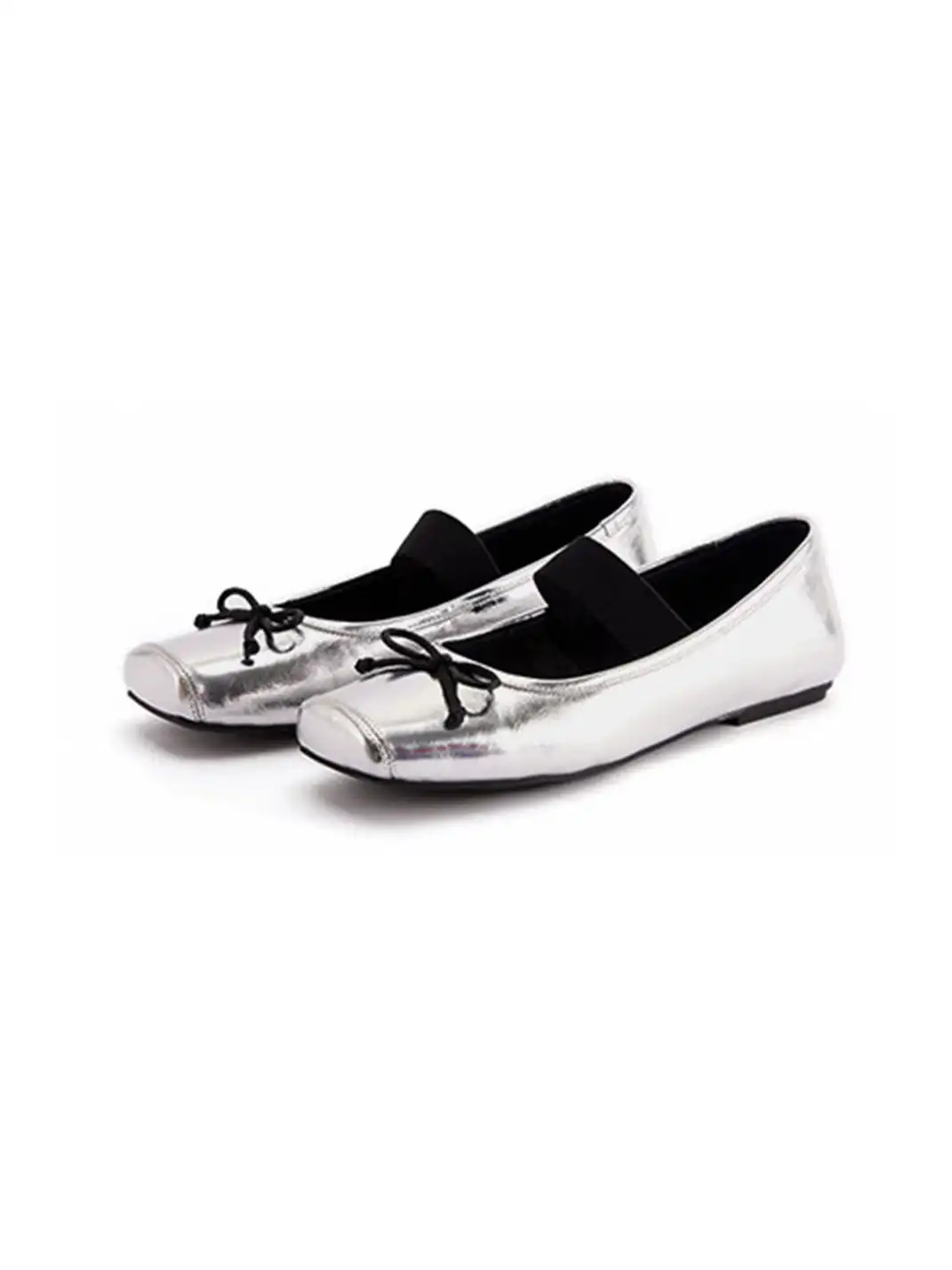 MILU | Bow-Tie Square-Toe Low-Cut Flat Shoes