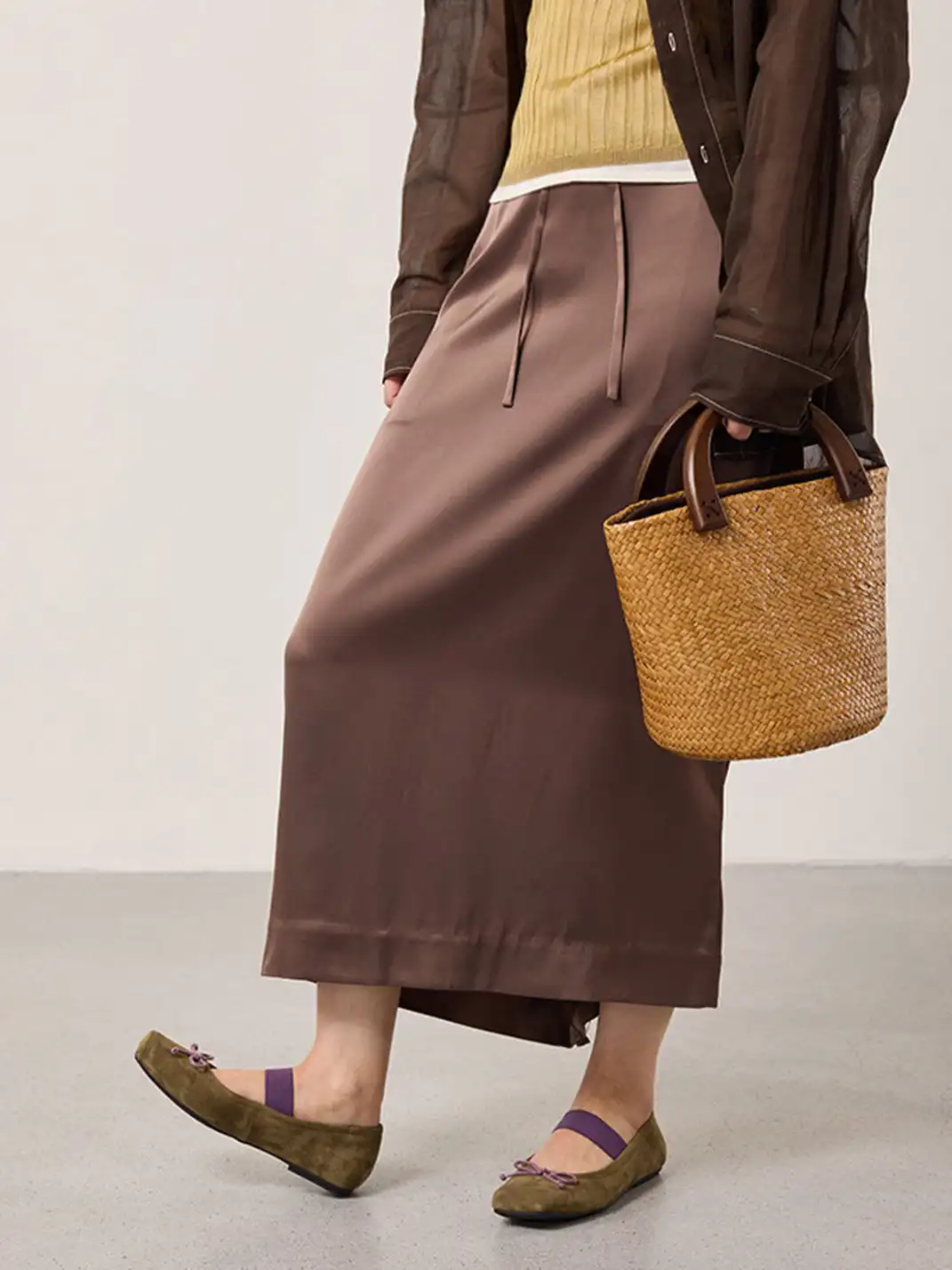 MILU | Bow-Tie Square-Toe Low-Cut Flat Shoes