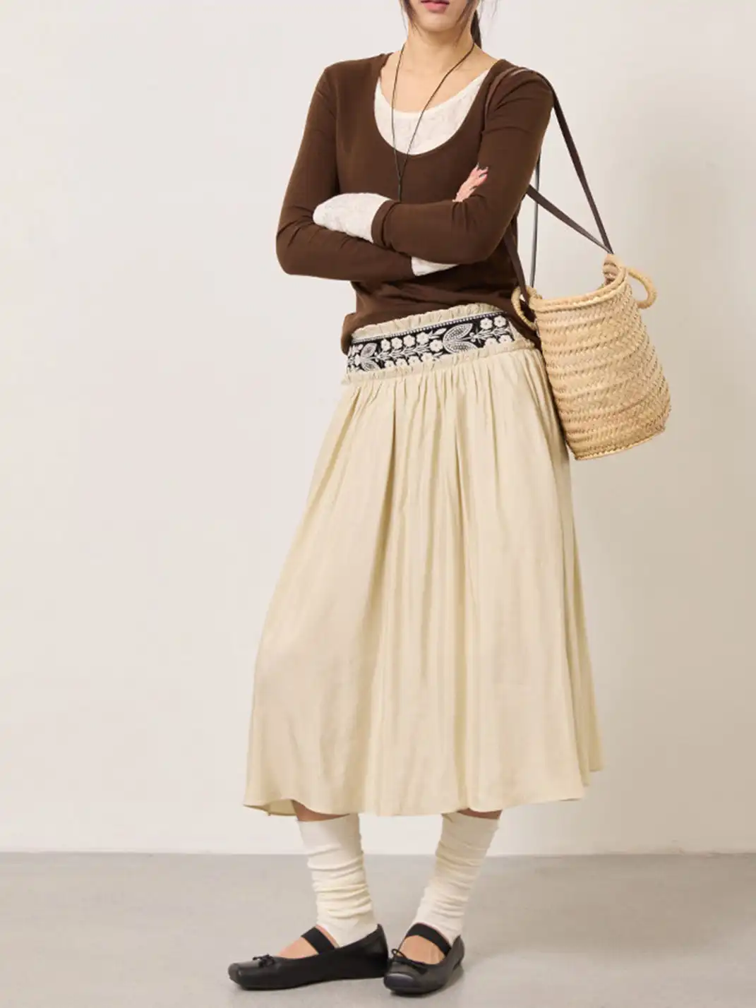 MILU | Bow-Tie Square-Toe Low-Cut Flat Shoes