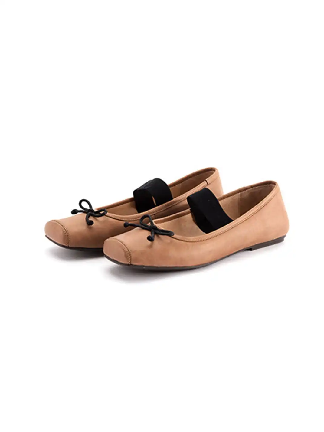 MILU | Bow-Tie Square-Toe Low-Cut Flat Shoes