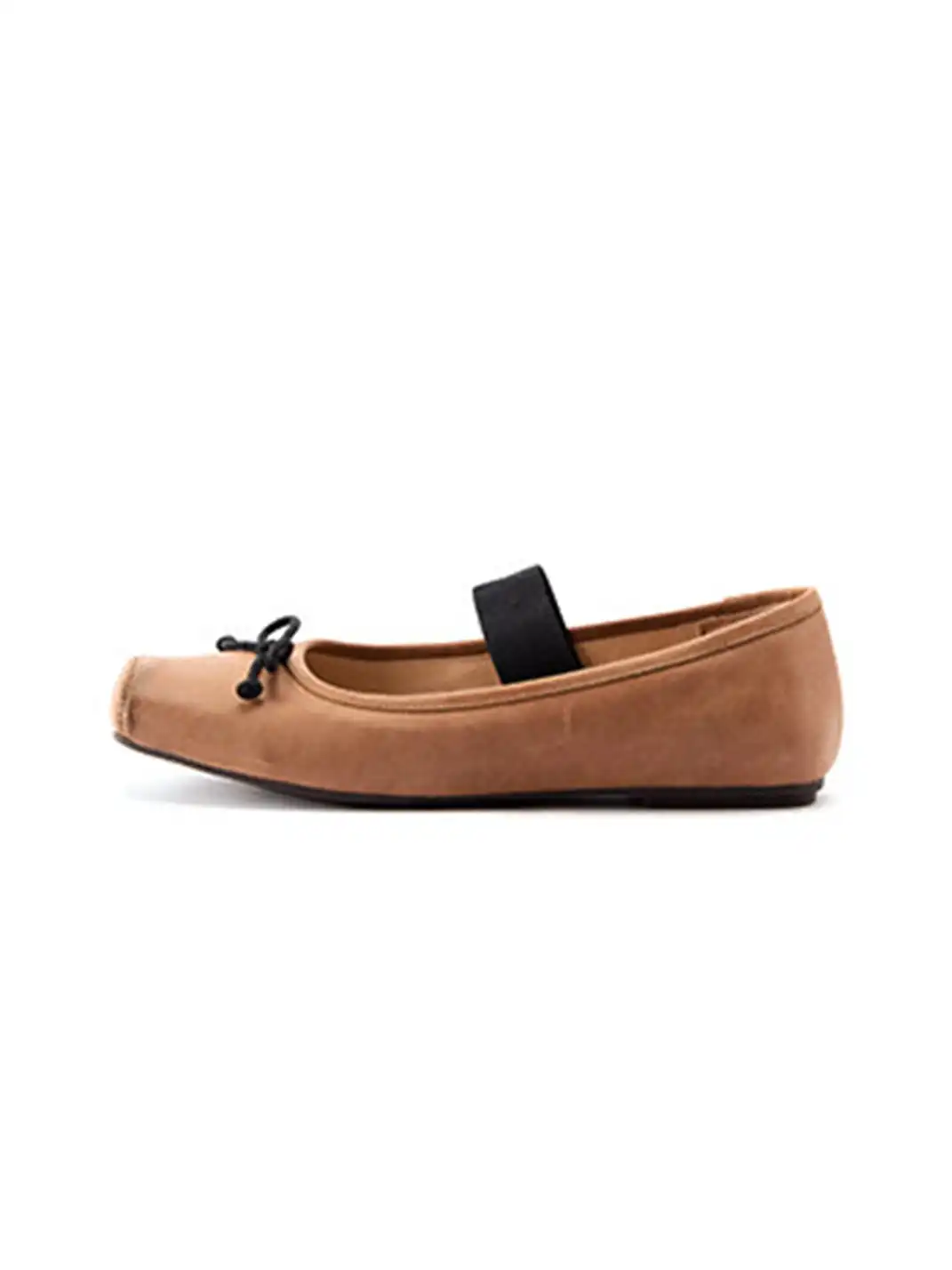 MILU | Bow-Tie Square-Toe Low-Cut Flat Shoes