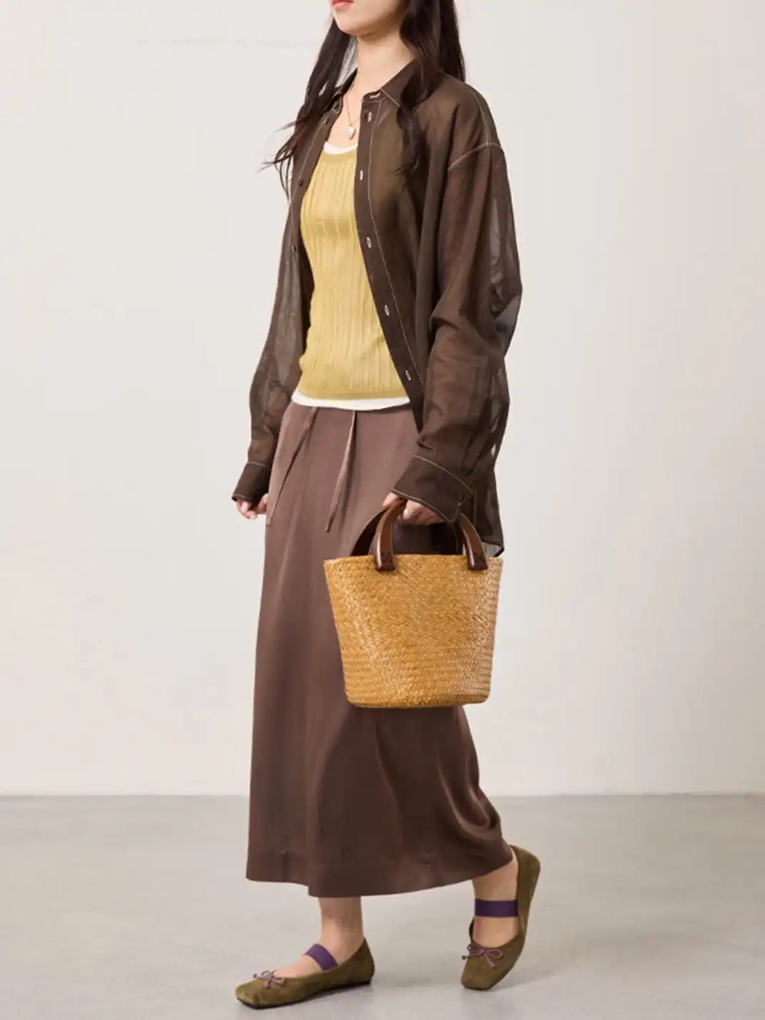 MILU | Bow-Tie Square-Toe Low-Cut Flat Shoes