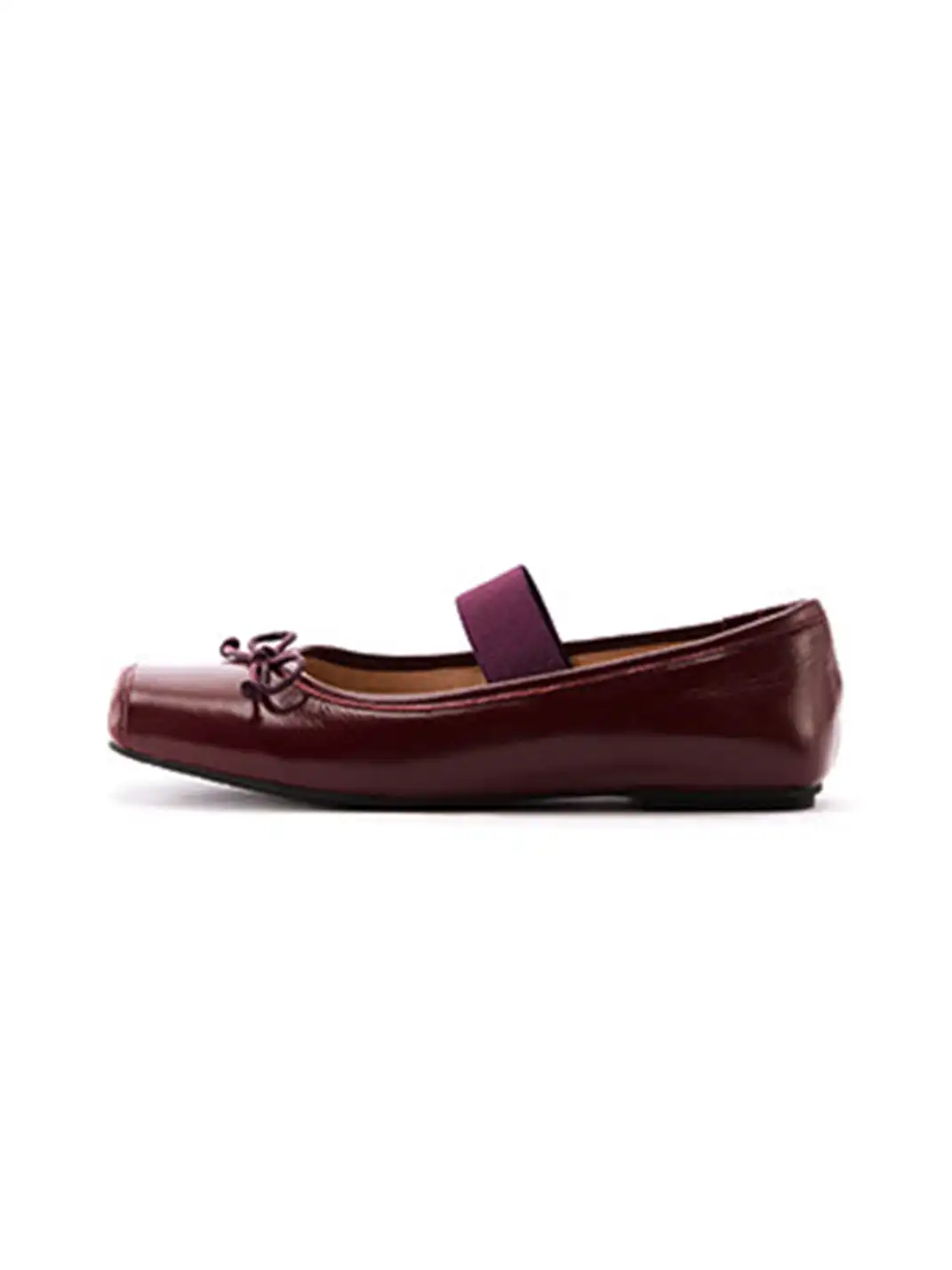 MILU | Bow-Tie Square-Toe Low-Cut Flat Shoes