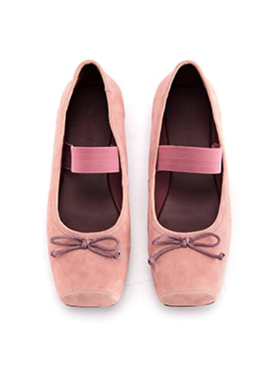MILU | Bow-Tie Square-Toe Low-Cut Flat Shoes