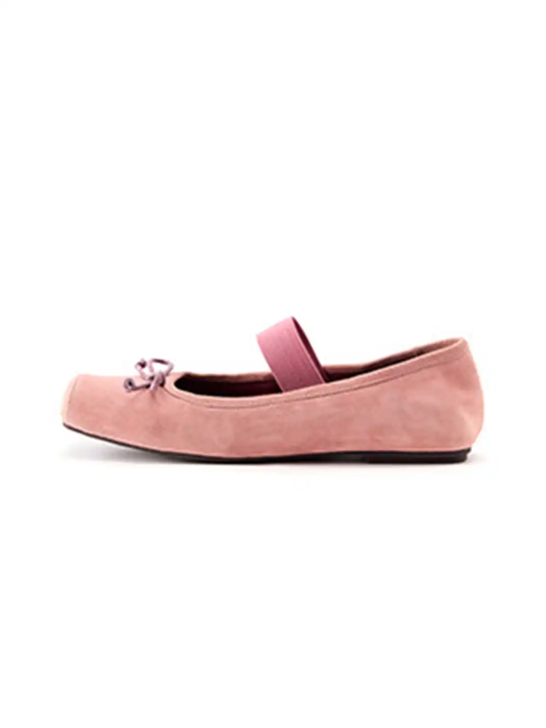 MILU | Bow-Tie Square-Toe Low-Cut Flat Shoes
