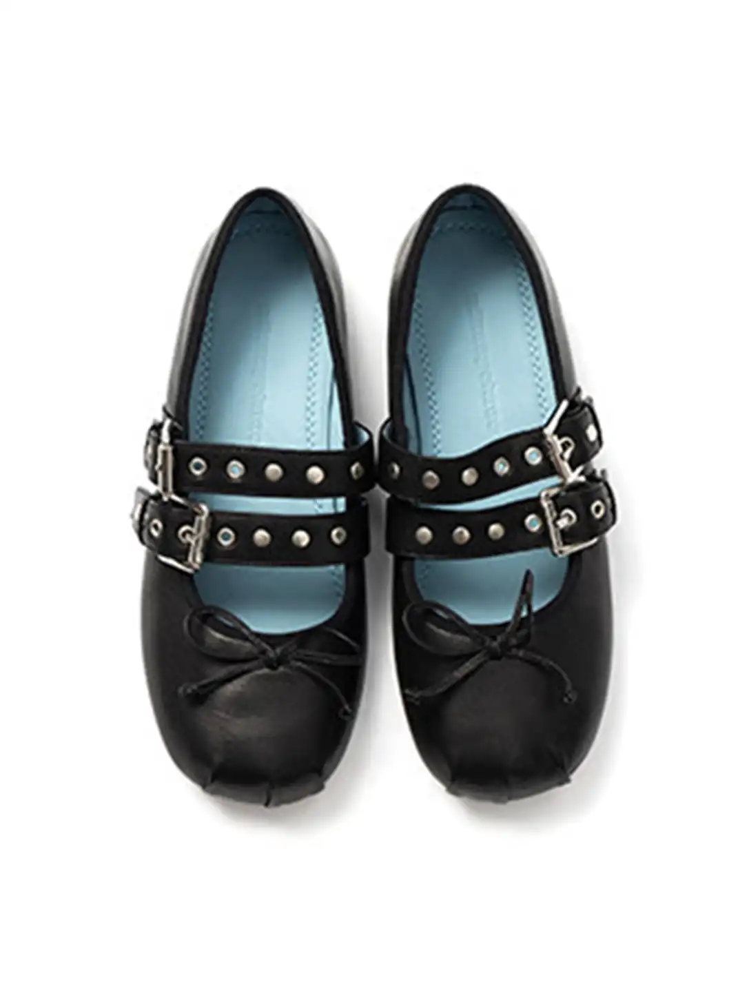 MILU | Double-Strap Genuine Leather Ballet Shoes