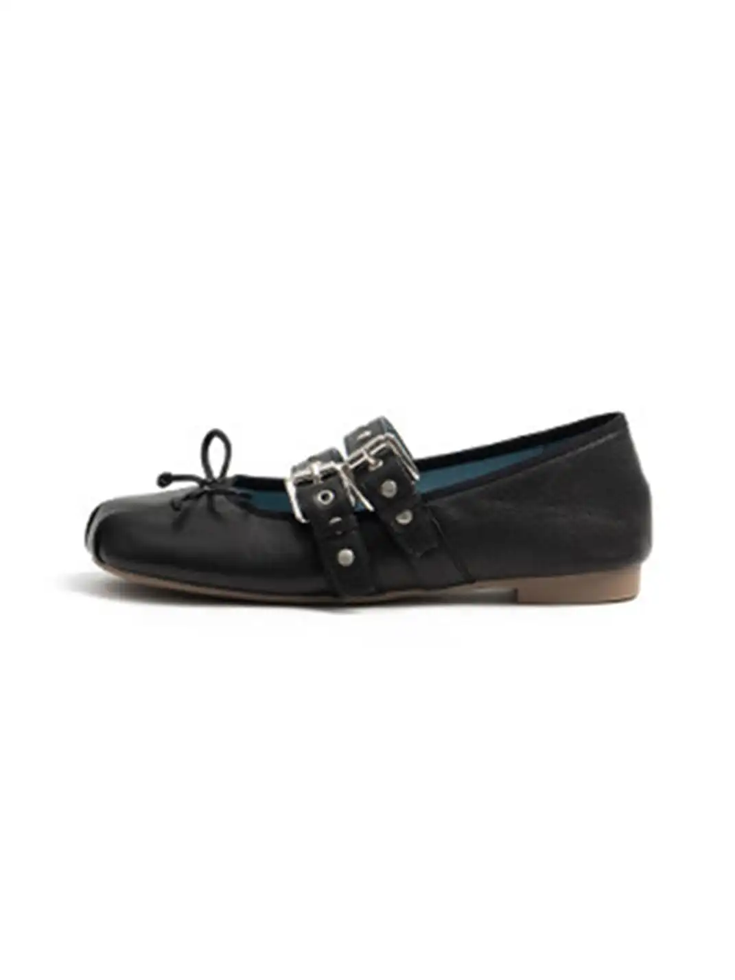 MILU | Double-Strap Genuine Leather Ballet Shoes