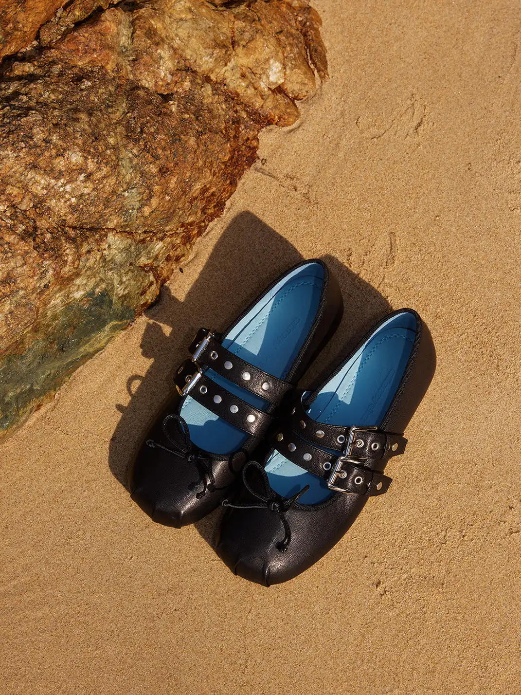 MILU | Double-Strap Genuine Leather Ballet Shoes