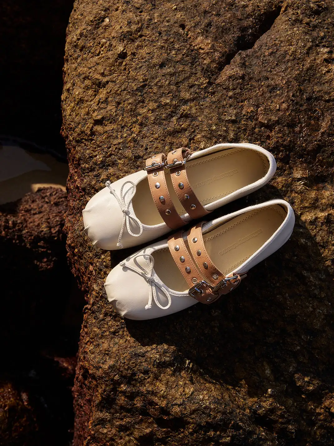 MILU | Double-Strap Genuine Leather Ballet Shoes