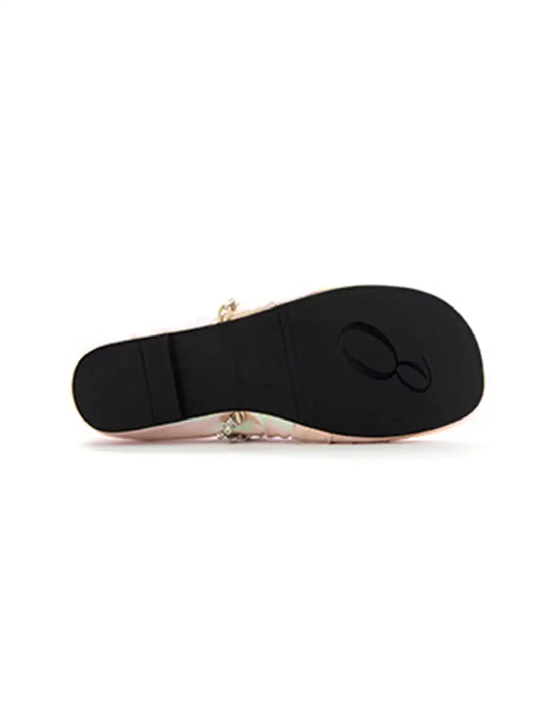MILU | Ballet Flats With A Single Strap And Rhinestone Chain