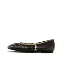 MILU | Ballet Flats With A Single Strap And Rhinestone Chain