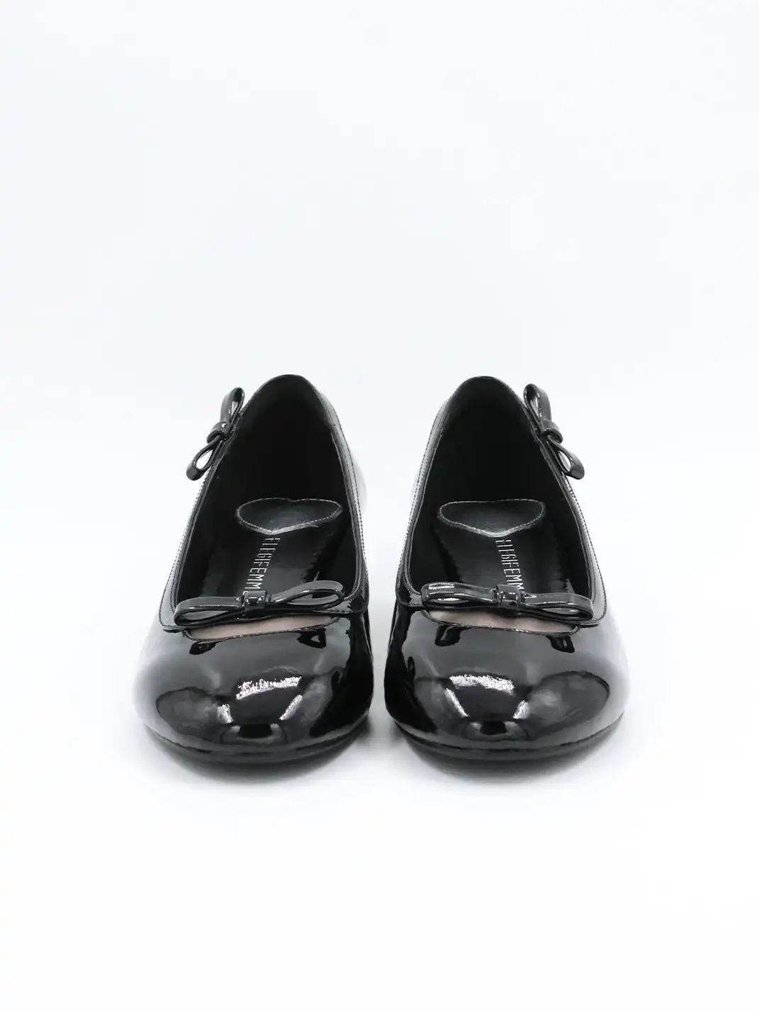 ElegiFemme | Patent Leather Ballet Mid-Heel Shoes