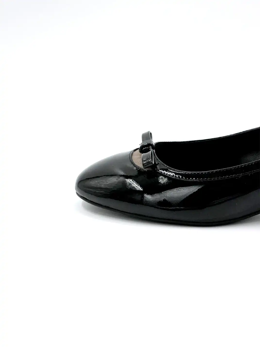 ElegiFemme | Patent Leather Ballet Mid-Heel Shoes