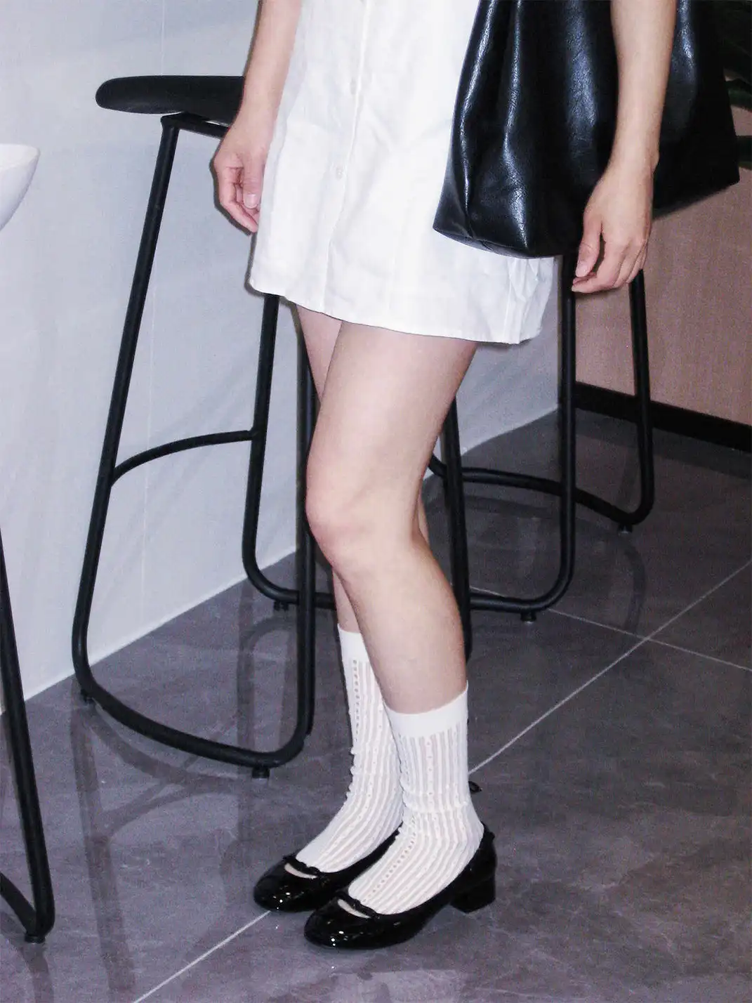 ElegiFemme | Patent Leather Ballet Mid-Heel Shoes