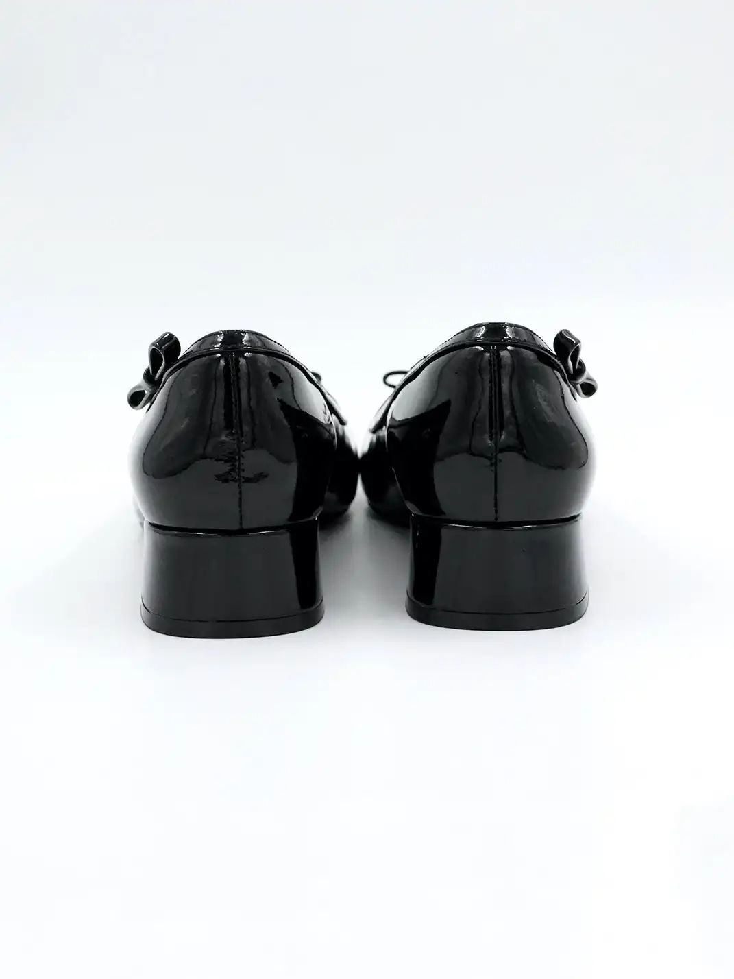 ElegiFemme | Patent Leather Ballet Mid-Heel Shoes