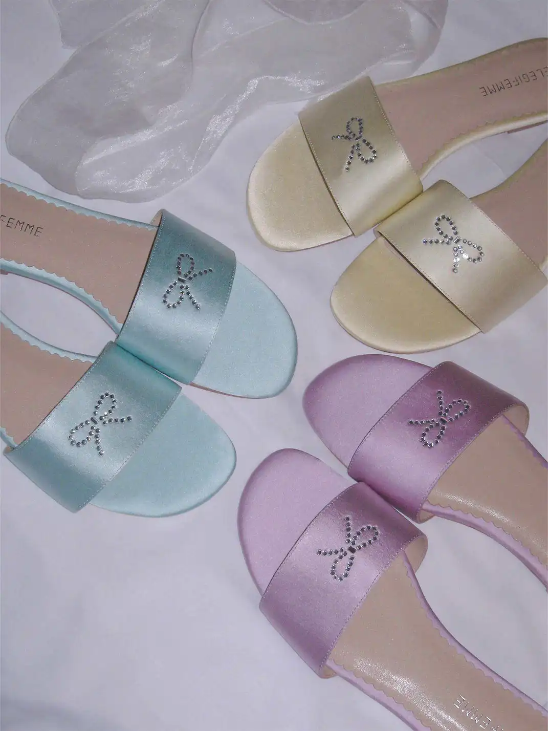 ElegiFemme | Bow-Knot Rhinestone Flat Sandals