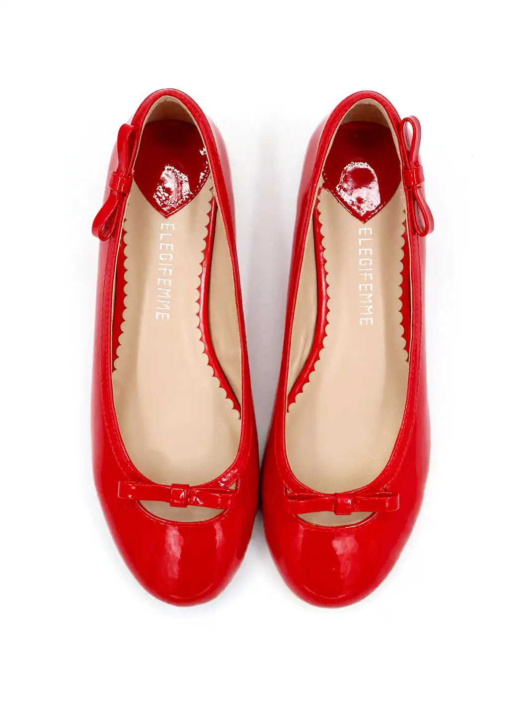 ElegiFemme | Round-Toe Heart-Shaped Ballet Shoes