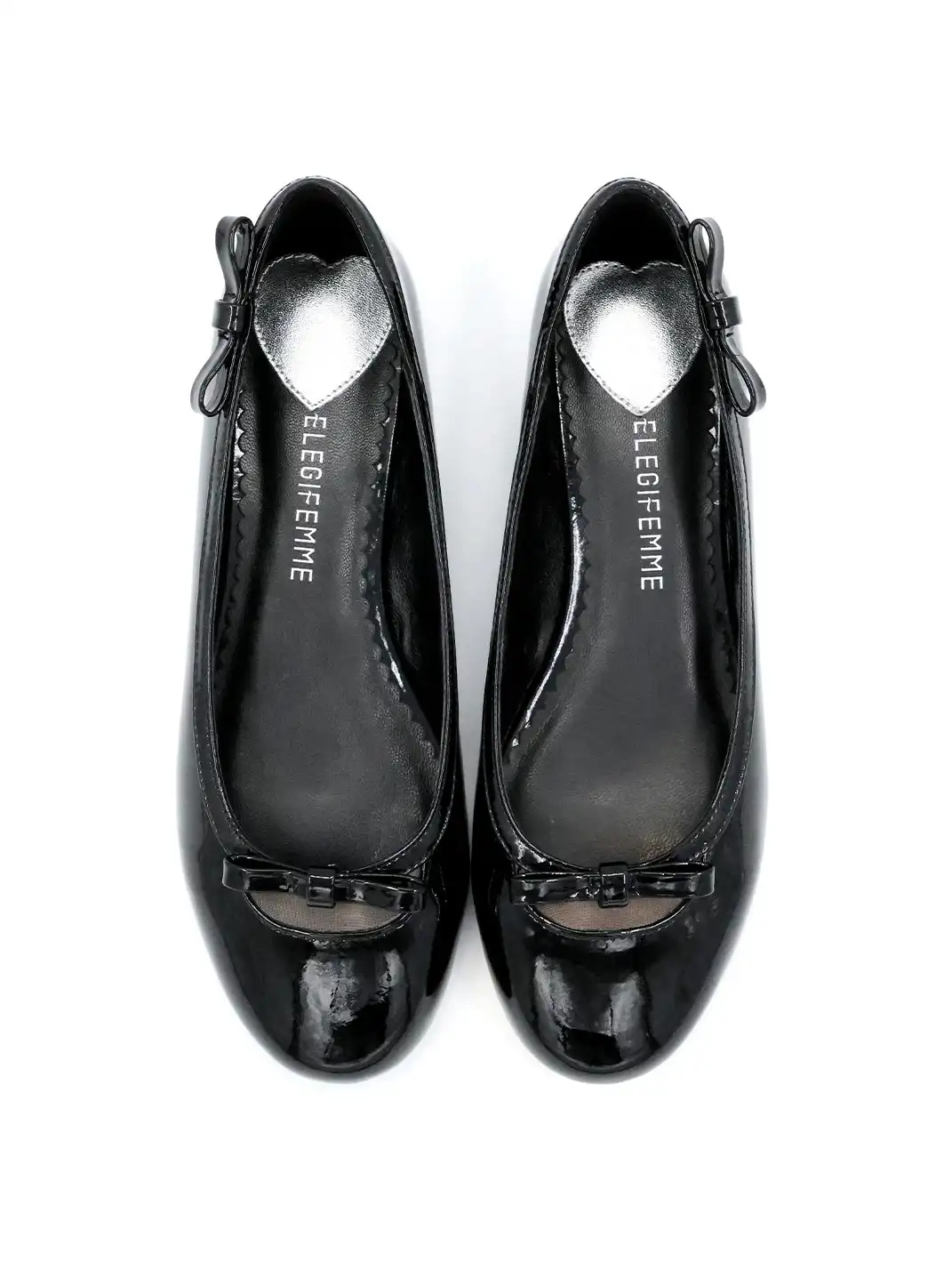 ElegiFemme | Round-Toe Heart-Shaped Ballet Shoes