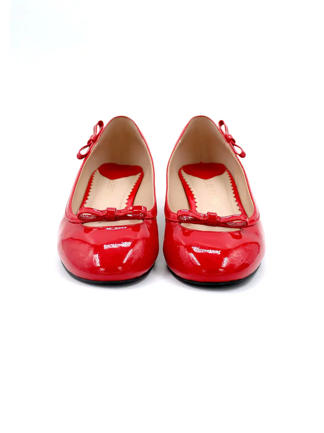 ElegiFemme | Genuine Leather Round-Toe Ballet Mid-Heel Shoes