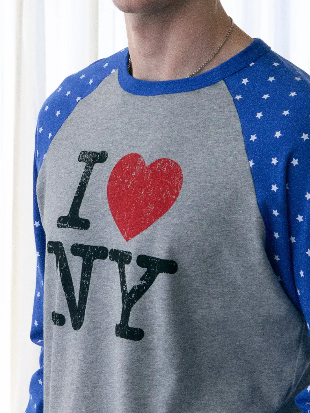 Ins Gale | Star-Patterned Color-Blocked T-Shirt