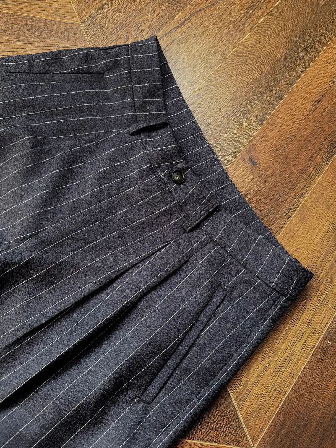 Ins Gale | Pleated Striped Wide-Leg Trousers